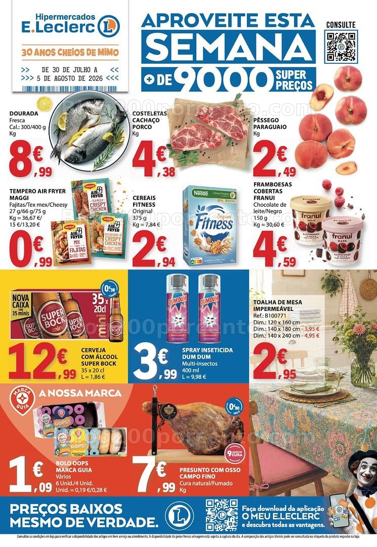 Antevisão Folheto E-LECLERC Promoções de 30 julho a 5 agosto